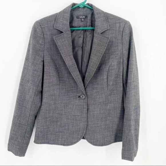 Rafaella Button Front Fitted Gray Jacket Size 6 - Picture 1 of 5
